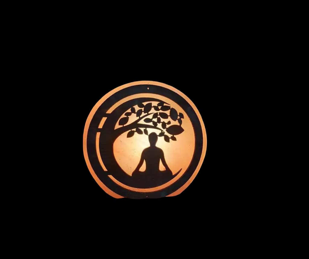 3D Wooden Yoga Salt Lamp by SM Salt