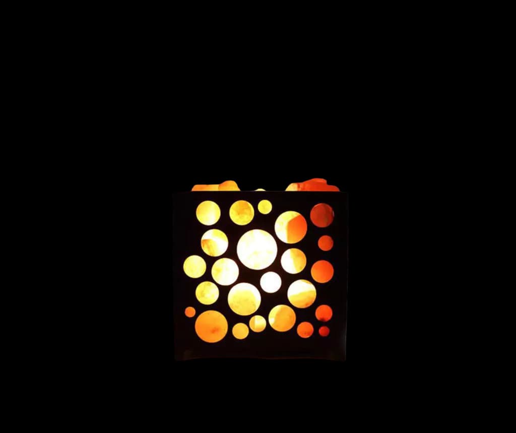 Bubble Iron Basket Salt Lamp by SM Salt