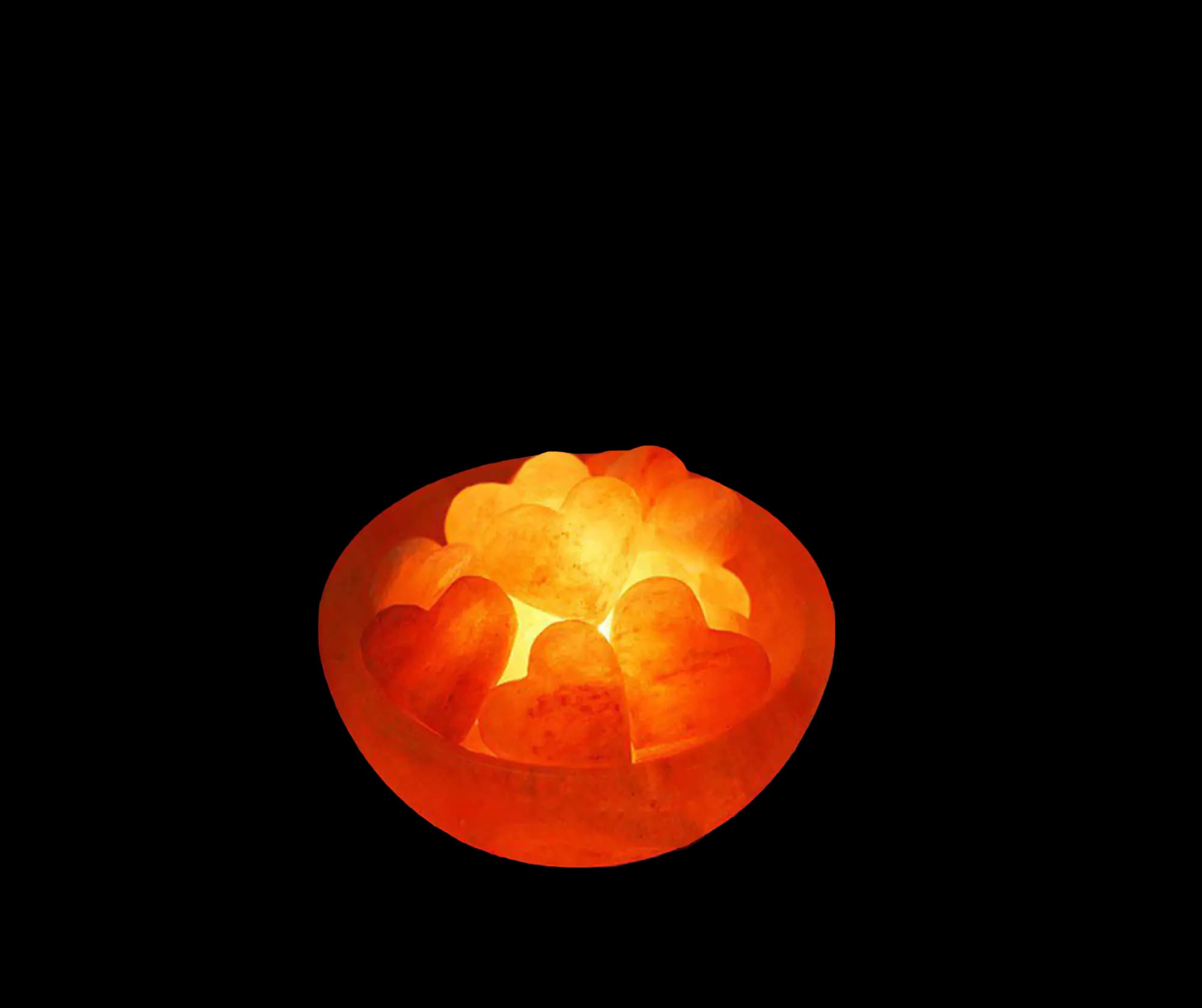 Heart Chunks Fire Bowl Salt Lamp by SM Salt