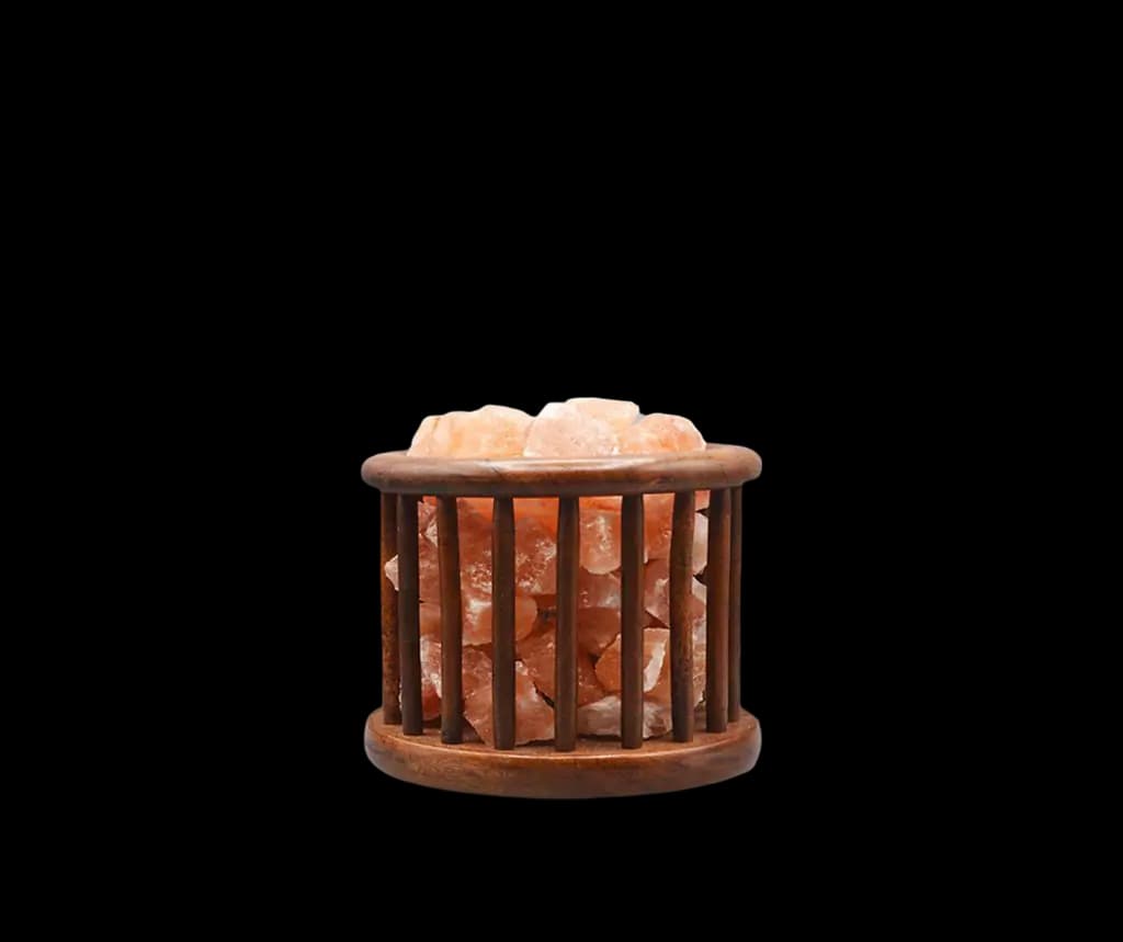 Wooden Basket Salt Lamp D3 by SM Salt