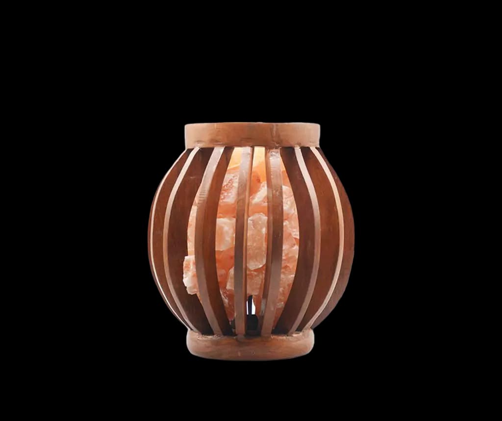 Wooden Basket Salt Lamp D4 by SM Salt