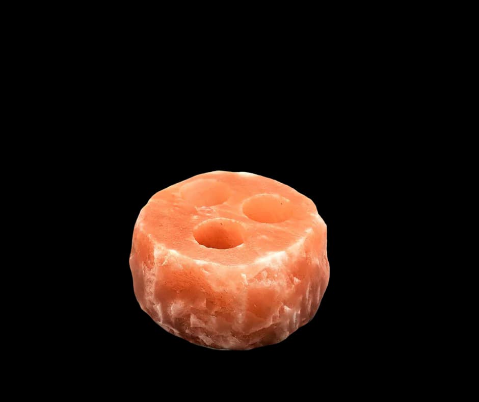 3 Hole Natural Round Candle Holder by SM Salt