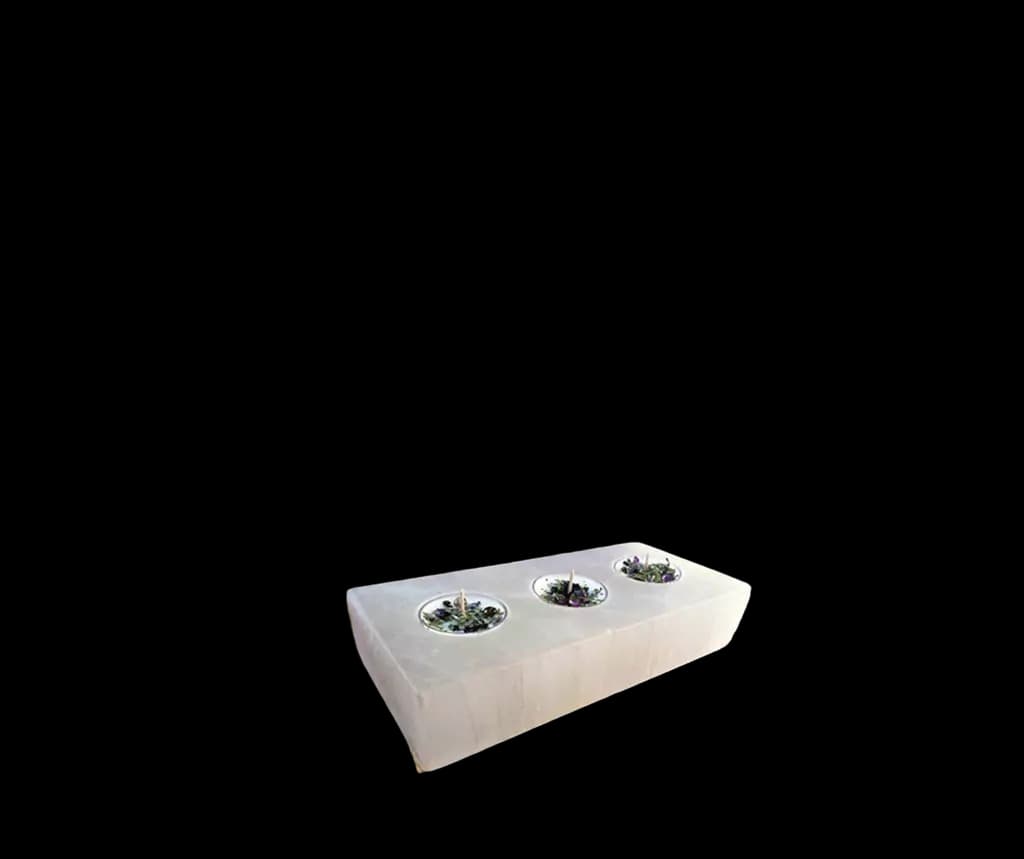 3 Hole White Candle Holder by SM Salt