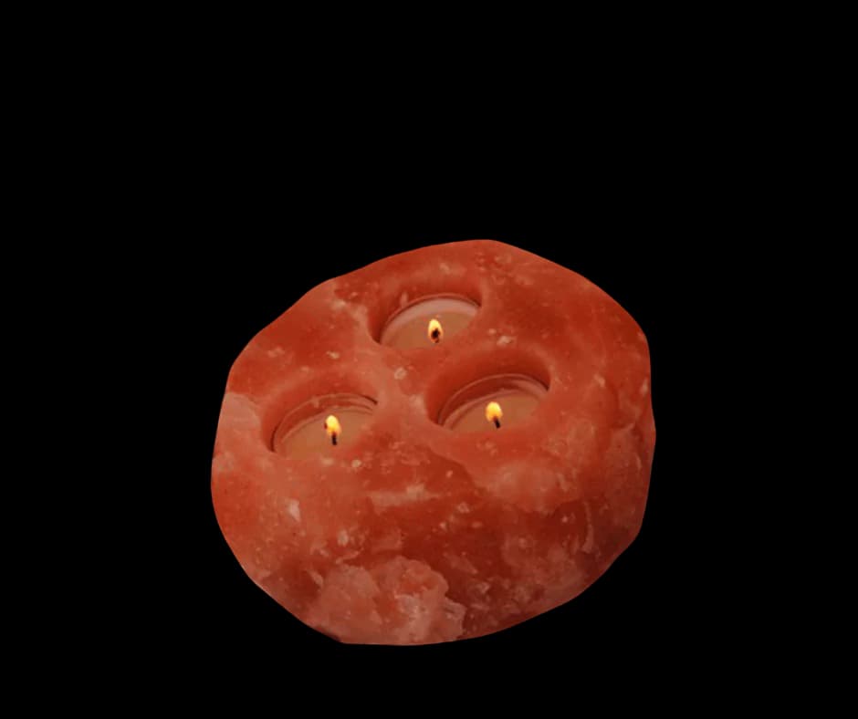 3 Holes Natural Round Candle Holder by SM Salt