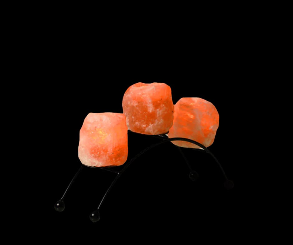 3 Natural Candle Holder With Iron Stand by SM Salt