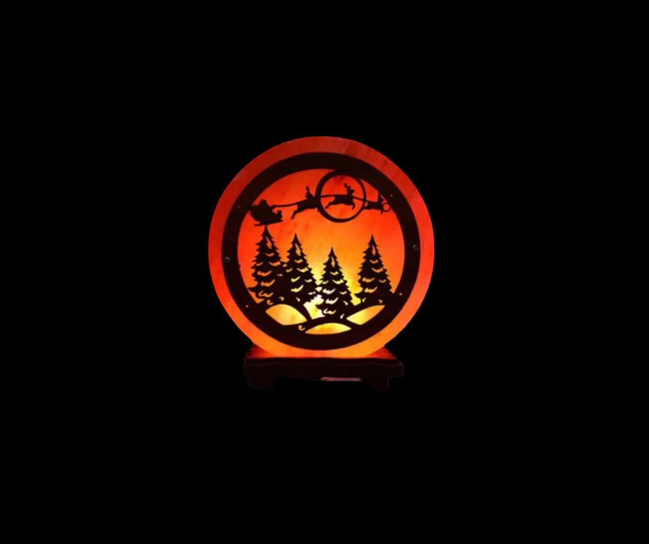 Christmas Wooden Salt Lamp by SM Salt