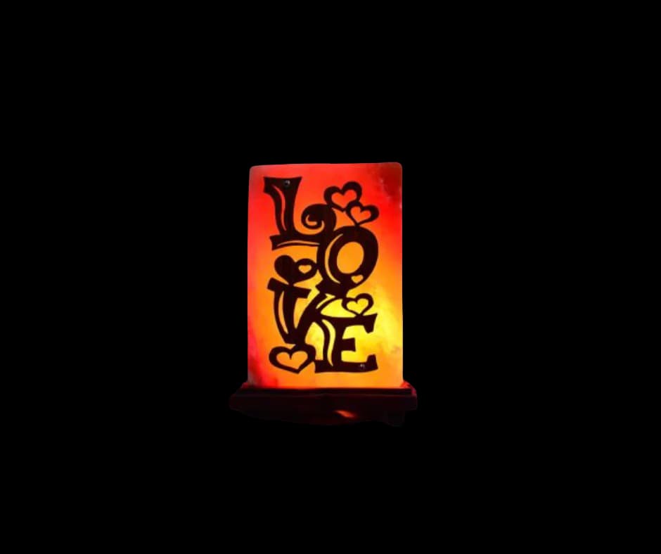 3d Frame Love Wooden Salt Lamp by SM Salt