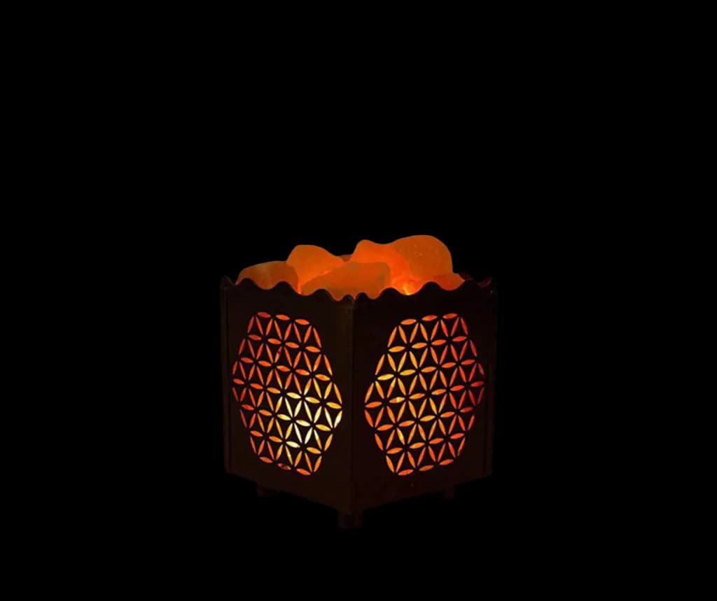 Chinese Style Iron Basket Salt Lamp by SM Salt