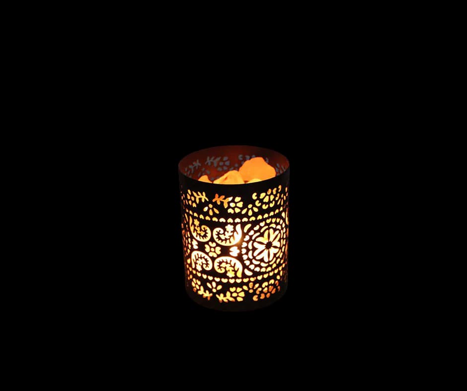 Iron Basket Night Salt Lamp by SM Salt