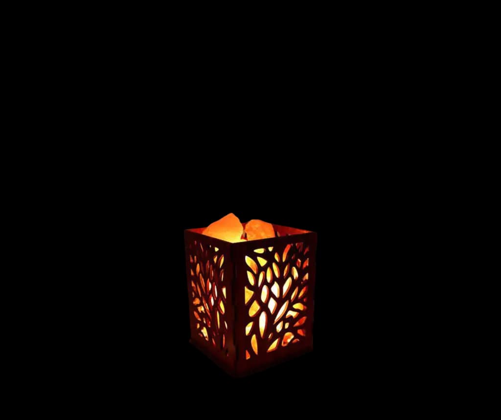 Leaf Cut Basket Salt Lamp by SM Salt
