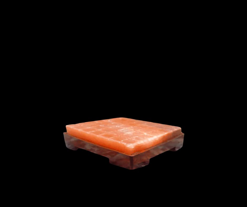 Lined Square Detoxer Salt Wooden Base by SM Salt