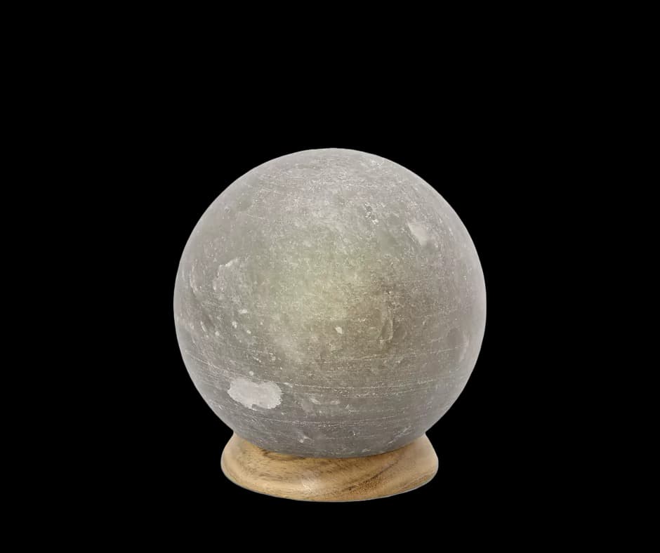 Round Grey Salt Lamp by SM Salt