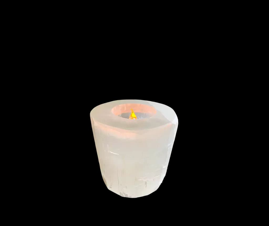 White Round Candle Holder by SM Salt