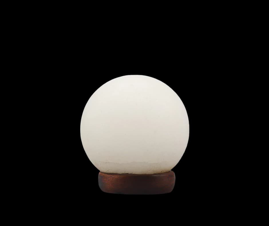 White Round Salt Lamp by SM Salt