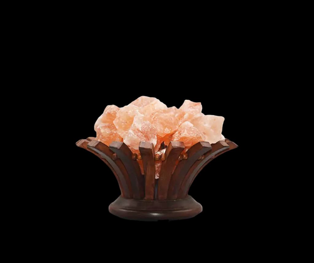 Wooden Basket Salt Lamp D5 by SM Salt