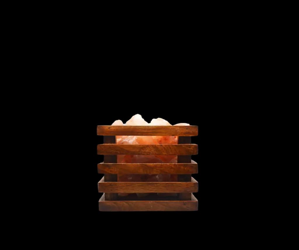 Wooden Basket Salt Lamp D6 by SM Salt